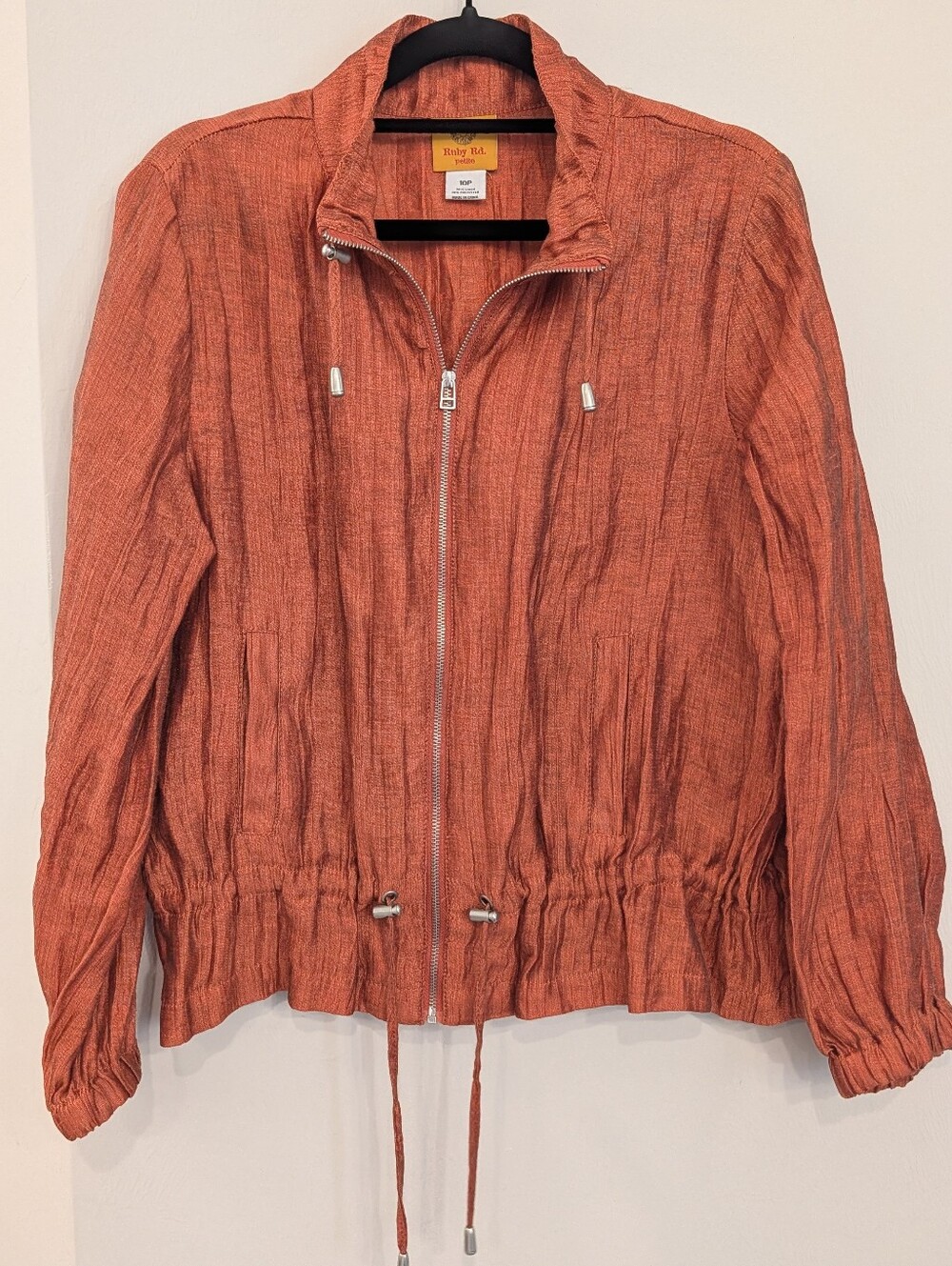 Ruby Rd. Petites Linen Crinkle Women's Size 10P In Autumn Orange